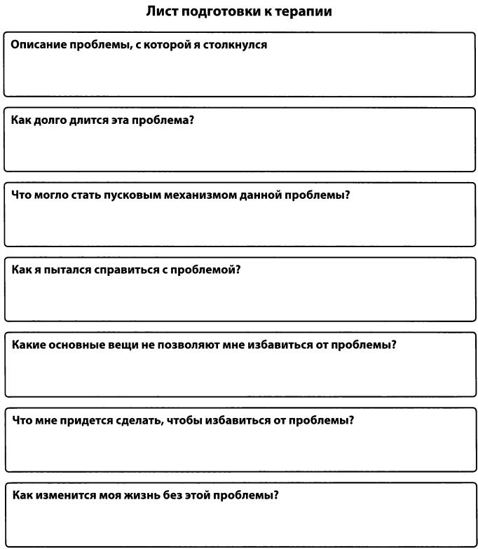 Подготовка к когнитивно-поведенческой терапии